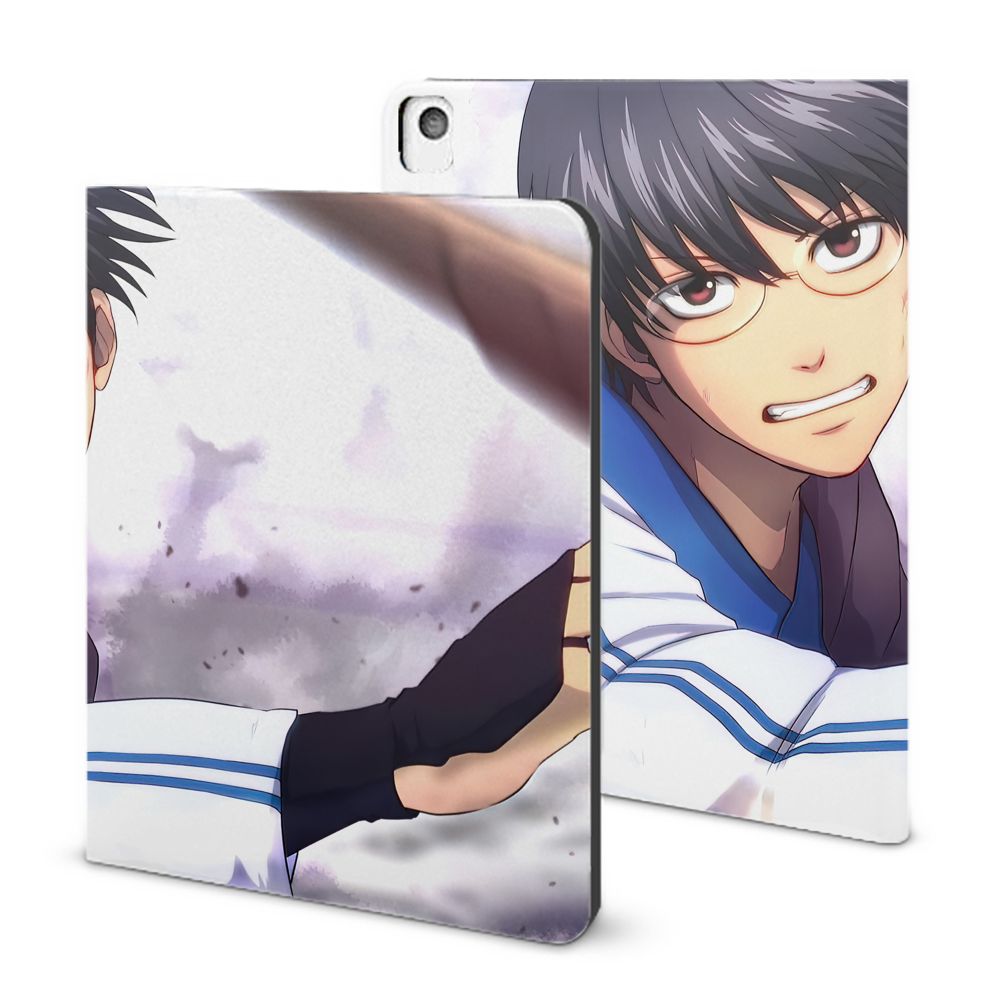 （画像用） ぎんたま 坂田銀時（さかたぎんとき） 神楽 志村新八（しむら しんぱち） GINTAMA Sakata Gintoki Kagura Shimura Shinpachi IPadケース ペンホルダー付き ブックスタイルデザイン
